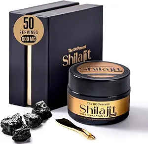 Pure Himalayan Shilajit for Men & Women 600mg, 50 Servings - Gold Grade, Lab Test Included, Maximum Potency Fulvic Acid with 85+ Trace Minerals Extracted from Highest Altitude
