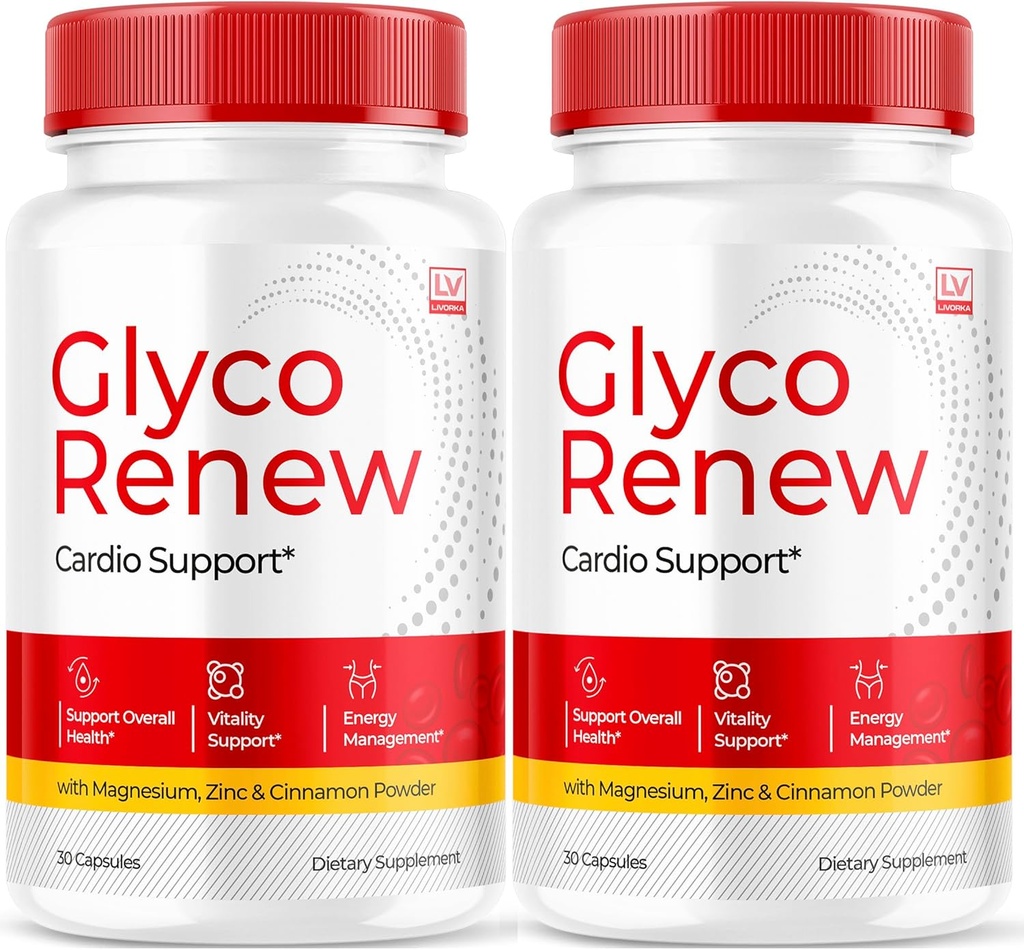 (2 Pack) Glyco Renew - Glyco Renew Blood Support, GlycoRenew Blood Support, Glyco Renew Blood Support Pills, Ripped Glyco Renew Blood Support, Glyco Renew Pills, Glyco Renew Supplement, 60 Capsules