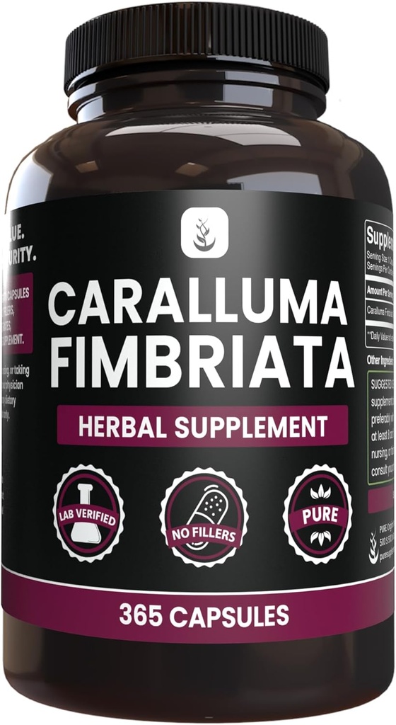 ΑΝΩΤΑΤΑ ΑΡΧΙΚΑ ΣΥΣΤΑΤΙΚΑ Caralluma Fimbriata (365 Κάψουλες) Όχι Μαγνήσιο ή Ρύζι Fillers, Πάντα Καθαρό, Εργαστήριο Επαληθευμένο