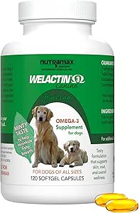 Nutramax Welactin 3 - Canine 120 - Softgel Caps, Velactin Omega-3 Skin and Coat Support