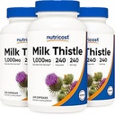 Nutricost Milk Thittle 1,000mg Ισοδύναμο, 240 Κάψουλες (3 Συσκευασία) - 250mg Εκχύλισμα - Vegan, μη ΓΤΟ και Χωρίς Γλουτένη