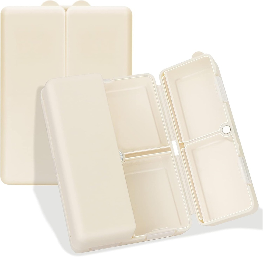 FYY Daily Pill Organizer, 7 διαμερίσματα Φορητή περίπτωση [Folding Design] Travel Pill Box για Purse Pocket να κρατήσει βιταμίνες, Cod λάδι ήπατος, συμπληρώματα και φαρμακευτική αγωγή-λευκό