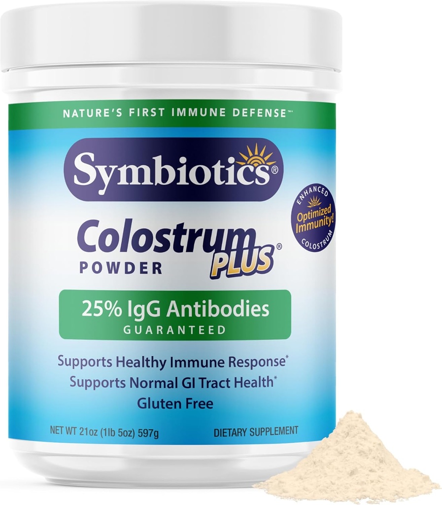 Συμβιοτικά Colostrum Plus Powder 21 oz (597 g) - Υποστήριξη Ανοσίας - Προωθεί την Αθλητική Απόδοση και Βέλτιστα Επίπεδα Σιδήρου - Ανοσοσφαιρίνη - 25% lgG Αντισώματα - Χωρίς γλουτένη