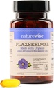 NatureWise flaxseed Oil 1200 mg, Fish Free Omega 3 6 9 με 720mg ALA, Συμπλήρωμα διατροφής για την υποστήριξη της υγείας της καρδιάς - Βιολογικό, κρύο πιεσμένο, μη GMO - 30 Softgels[1-Month Supply]