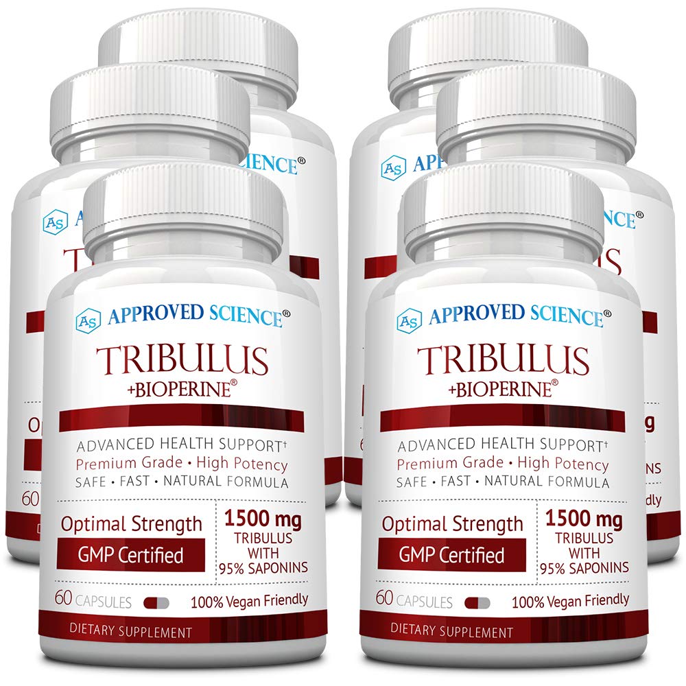 Εγκεκριμένη επιστήμη Tribulus Terrestris - 360 κάψουλες - Ενισχύει την τεστοστερόνη, ενισχύει την αθλητική απόδοση, υποστηρίζει την ανάπτυξη των μυών και την επισκευή - 95% Φουροστανόλη Σαπωνίνες - Bioperine - Vegan - 6 μπουκάλια