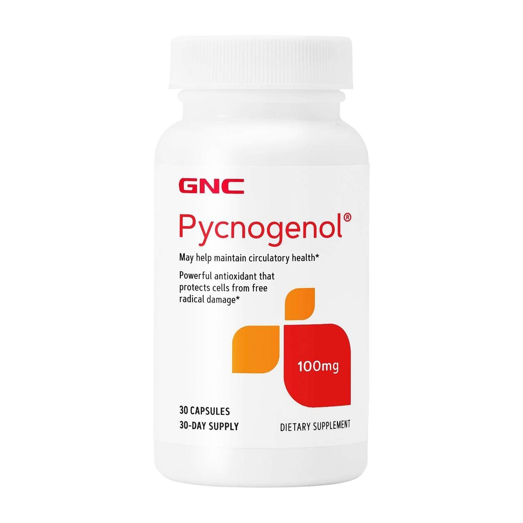 GNC Pycnogenol 100mg συμπλήρωμα, υποστηρίζει την κυκλοφορική υγεία, 30 υπηρεσίες