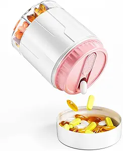 Odaro Extra Large Pill Organizer, Travel Pill Box Organizer, Daily Medicine Organizer and Storage 7 Compartment to Hold Medicine, Vitamin and Supplement - Purple