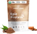 Sproout Living Epic Protein, Πρωτεΐνες & Superfoods με βάση φυτά σκόνη, σκόνη σοκολάτας Maca 20 γραμμάρια οργανική πρωτεΐνη σκόνη, Vegan, μη γαλακτοκομικά, μη ΓΤΟ, Χωρίς γλουτένη, χαμηλή ζάχαρη (1 λίρα, 12 σερβίροντας)