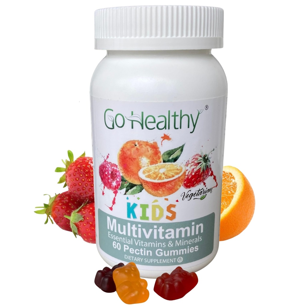 Go Healthy Kids Multivitamin Gummies, ανοσοποιητική υποστήριξη, παιδιά Βιταμίνη Gummies, Kosher Kid Βιταμίνη, Χαλάλ, μη-GMO, Gluten-free Γλουτένη Gummy - 30 Μερίδες