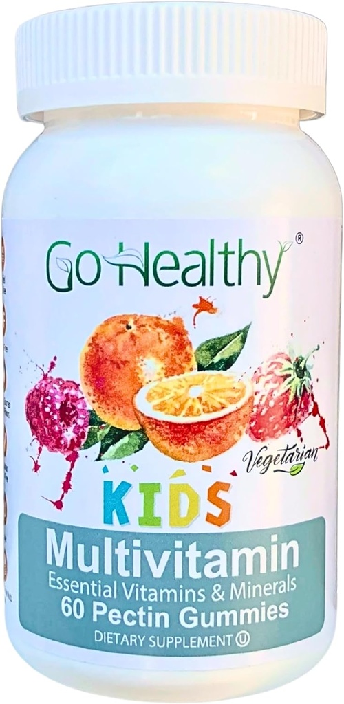 Go Healthy Kids Multivitamin Gummies, ανοσοποιητική υποστήριξη, παιδιά Βιταμίνη Gummies, Kosher Kid Βιταμίνη, Χαλάλ, μη-GMO, Gluten-free Γλουτένη Gummy - 30 Μερίδες