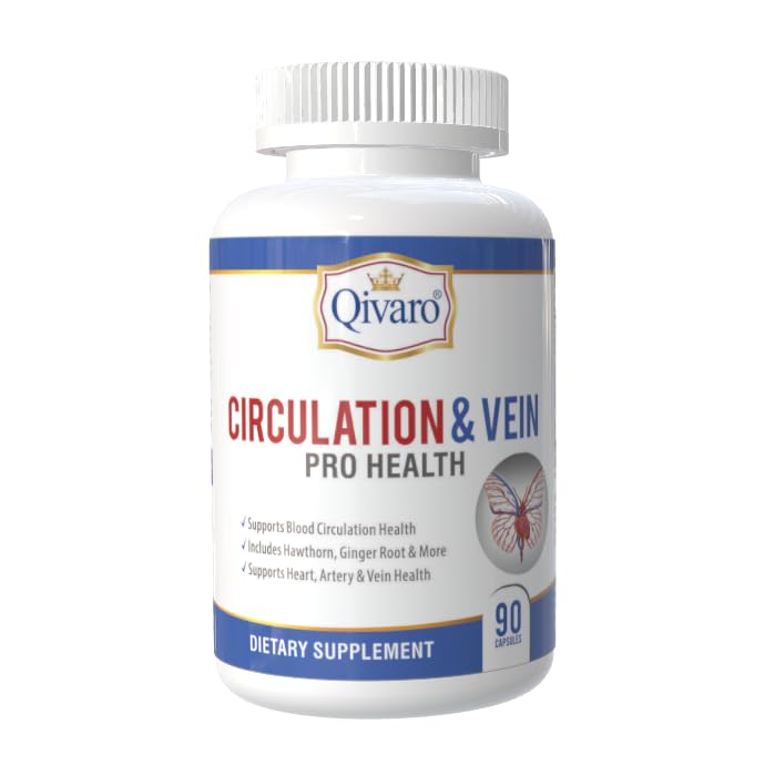 Circulation & Vein Pro Supplement - Contains Niacin, L-Arginine, Ginger, Cayenne Pepper, Hawthorn & Diosmin - 90 Capsules