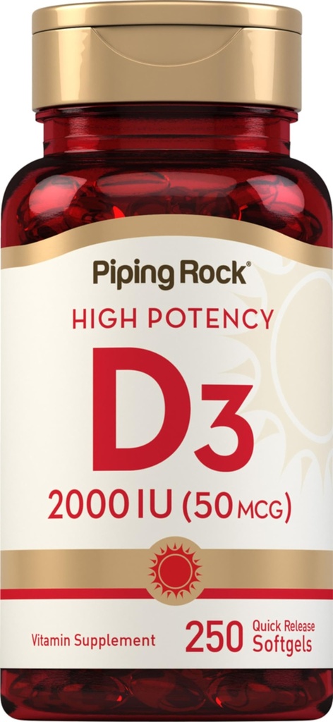 Piping Rock Βιταμίνη D3 2000 IU 