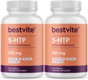 BESTVITE 5-HTP 100mg (240 κάψουλες) (120 x 2) - Δεν Stearates - Δεν Flow Agents - Μη ΓΤΟ - Χωρίς γλουτένη