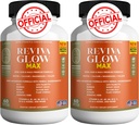 Reviva Glow Max - Hair, Skin & Nails Support Supplement | Biotin, Calcium, Magnesium, Folate & Herbal Blend | Premium Formula | 120 Capsules, Vegan & Gluten-Free
