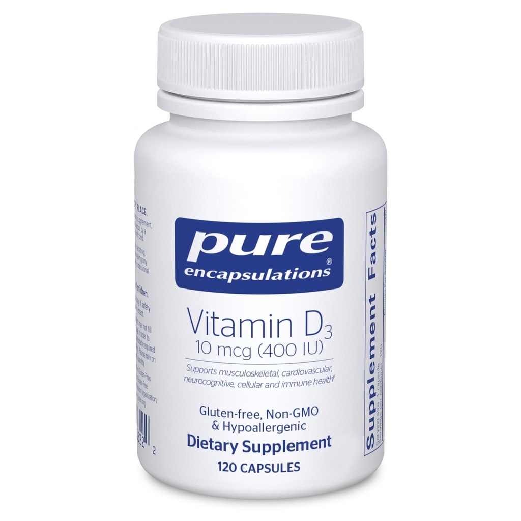 Pure Encapsulations Βιταμίνη D3 10 mcg (400 IU) 
