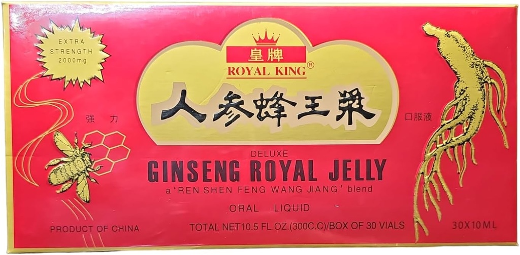 Royal King Deluxe Ginseng Royal Jelly Oral Liquid 60 Vials