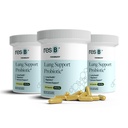 Resbiotic resB Πνεύμονα υποστήριξη Probiotic συμπλήρωμα - Πνεύμονα συμπλήρωμα υγείας για τους καπνιστές, την υγεία των ούλων, την υποστήριξη του ανοσοποιητικού, αναπνευστική φροντίδα, Άγιος Βασίλειος, Turmeric, κλινική δοκιμή - 180 κάψουλες (3 φιάλες)