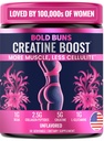 Bold Buns Creatine για τις γυναίκες – Booty Builder συμπλήρωμα με κολλαγόνο & BCAA – Υποστηρίζει την ανάπτυξη των μυών, μετά την προπόνηση ανάκτηση, Ελαστικότητα του δέρματος, υγιή μαλλιά & νύχια 