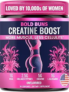 Creatine για τις γυναίκες – Booty Builder συμπλήρωμα με κολλαγόνο & BCAA – Υποστηρίζει την ανάπτυξη μυών, μετά την προπόνηση ανάκτηση, Ελαστικότητα του δέρματος, υγιή μαλλιά & νύχια 