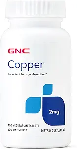 GNC χαλκού 2mg, σημαντικό για την απορρόφηση σιδήρου, 100 μέτρα