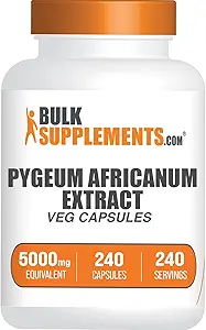 BulkSupplements.com Pygeum Africanum Extract Κάψουλες - συμπλήρωμα βοτάνων, από το Pygeum Bark - Vegan & Gluten Free, 1 κάψουλα ανά υπηρεσία, 240 κάψουλες Veg (πακέτο του 1)