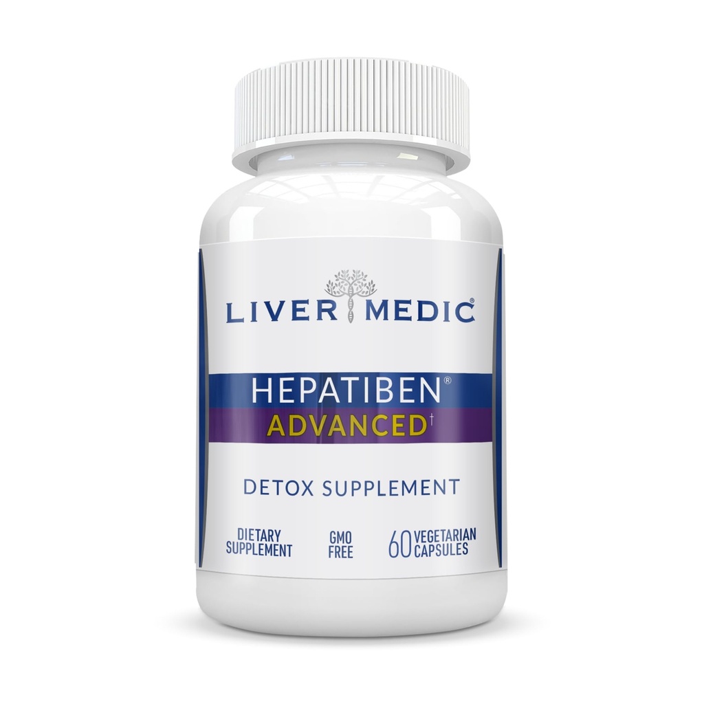 Hepatiben Liver Detox Cleanse, Μη ΓΤΟ, w/Digestive Repair. Φυσικό συμπλήρωμα ήπατος w/Milk Thetle, Silybin, NAC, Choline, Turmeric, Berberine, L-Glutathione 60CT