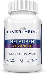 Hepatiben Liver Detox Cleanse, Non-GMO, w/Digestive Repair. Natural Liver Supplement w/Milk Thistle, Silybin, NAC, Choline, Turmeric, Berberine, L-Glutathione 60CT