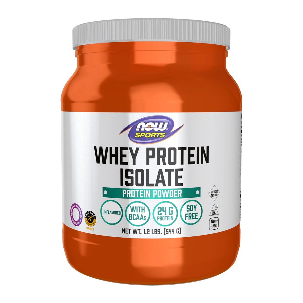 NOW Foods Sports Nutrition, Whey Protein Isolate, 25 g Με BCAAs, Μη αρωματισμένη σκόνη, 1,2-Pound