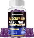 Μαγνήσιο Γλυκινικό Gummies 1000mg - Συμπλήρωμα χωρίς ζάχαρη Μαγνήσιο Κάλιο με βιταμίνη D, B6, CoQ10 για υποστήριξη ηρεμίας & ύπνου - 60 Gummies βατόμουρο