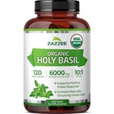 Zazzee USDA Organic Holy Basil 10:1 Extract, 120 Vegan Capsules, 4 Month Supply, Tulsi Extract, Ursolic Acid, Ocimum Tenuiflorum, Antioxidant & Stress Support, All-Natural, Non-GMO, Made in the USA