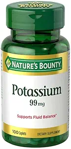 Nature's Bounty Potassium Gluconate 99mg, 100 Caplets (Pack of 6)