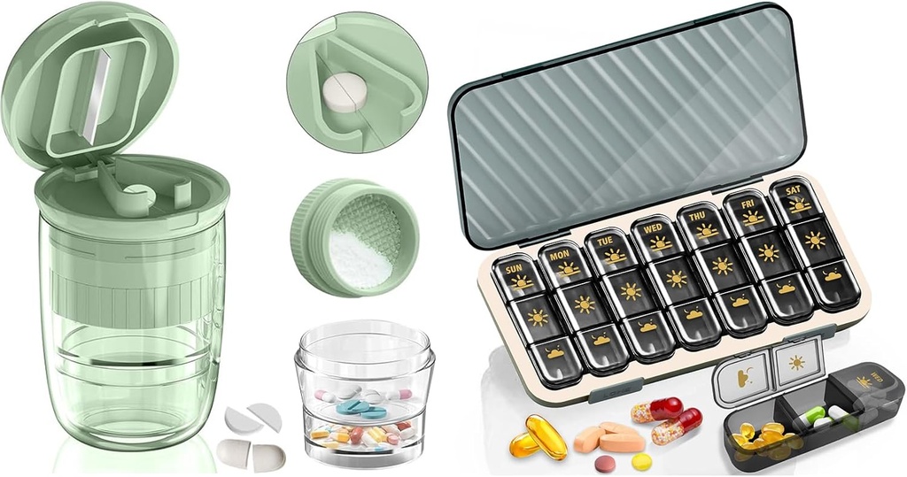 Pill Organizer 3 φορές την ημέρα - GloDeals Weekly Pill Organizer 3 φορές την ημέρα, Big Pill Box 7 ημέρα Ιατρική Organizer Pill Υπόθεση, Hill Container Holder, Daily Pill Box 3 φορές την ημέρα, για βιταμίνη, λευκό