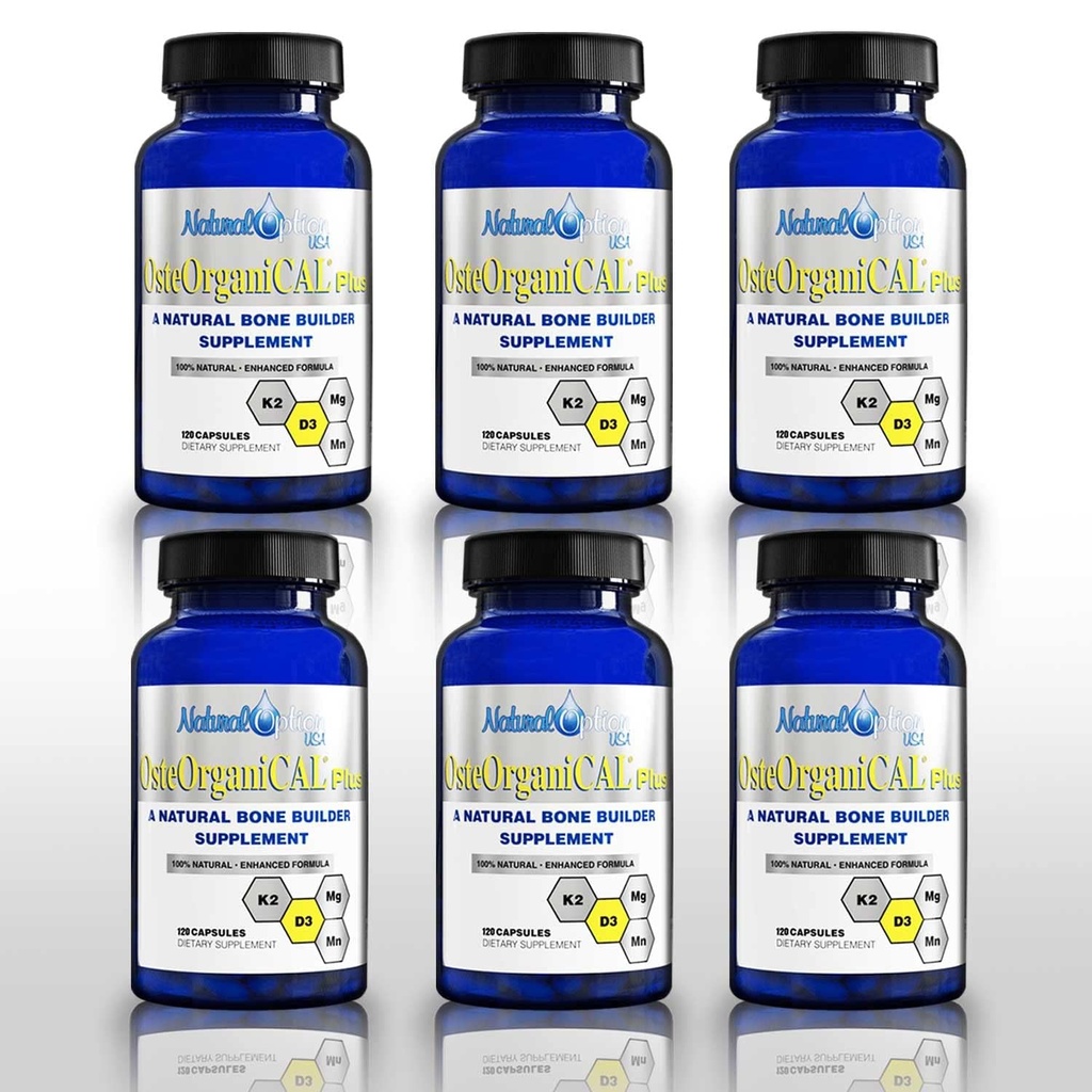 Plus - Organic Plant Base Source of Calcium Supplement with Vitamin D3, k2, Magnesium Glycinate and Manganese (720 Count) Pack of 6