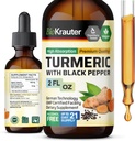BIO KRAUTER Turmeric Supplement Βάμμα - 1200 mg Turmeric Curcumin with Black Pepper Extract - Αλκοόλ και Χωρίς Ζάχαρη - Vegan Drops 2 Fl.Oz.