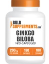 BulkSupplements.comginkgo Biloba Εκχύλισμα κάψουλες - Ginkgo Biloba πηγάζει από φύλλα, βοτανικό συμπλήρωμα - Vegan, 1 κάψουλα ανά υπηρεσία, 180 κόμη (πακέτο του 1)
