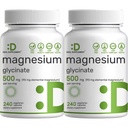 2 Συσκευασία Γλυκινικό μαγνήσιο 500mg, 480 Κάψουλες Veggie 