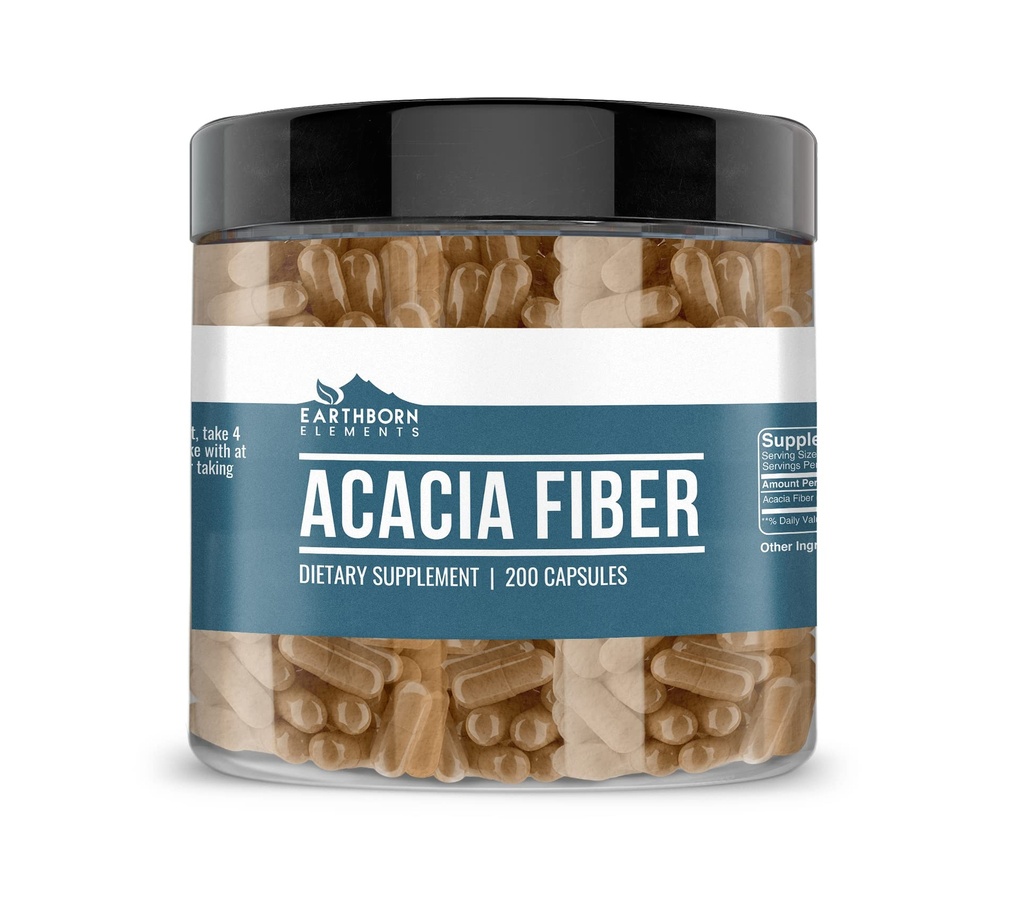 Earthborn Elements Acacia Fiber 200 Κάψουλες, καθαρό & μη αραιωμένο, χωρίς πρόσθετα