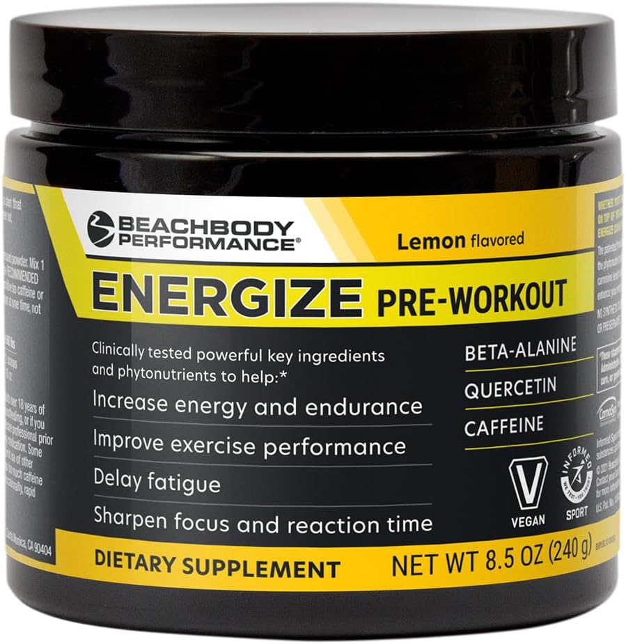 BODi Energyze Pre Workout Powder - Beta-Alanine, Quercetin & Low-Dose Caffeine Formula για την ενισχυμένη ενέργεια & εστίαση, αύξηση της ενέργειας & συμπλήρωμα αντοχής, Λεμόνι Γεύση, 40 υπηρεσίες