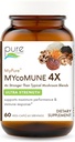 MYcoMune 4X συμπλήρωμα οργανικών μανιταριών - Reishi, Mane Lion's, Cordyceps, Chaga, Shiitake, Make για το ανοσοποιητικό σύστημα, Combat Stress, Build Energy by Pure Essence - 60 Caps