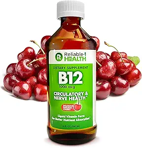 Αξιόπιστη-1 Εργαστήρια Υγρή Βιταμίνη Β12 Καθημερινή Συμπλήρωμα 1000mcg για ενήλικες άνδρες & γυναίκες - Φυσικό άρωμα κερασιού