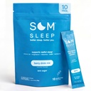 Som Sleep, Calm Sleep Powder Drink Mix, 3mg Μελατονίνη, Μαγνήσιο, Βιταμίνη Β6, L-Θεανίνη & GABA – Vegan, Zero Sugar, Keto Friendly – Berry, 10-Pack