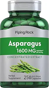 Piping Rock Asparagus Supplement 1600mg | 250 Capsules | Root Extract | Non-GMO, Gluten Free