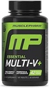 Muscle Pharm Essentials Multi-V+, The Athlete's Multi-Vitamin, Enhanced Energy, Performance & Immune Health, Daily Multivitamin for Men & Women with Minerals Plus Probiotics, 90 Tablets, 30 Servings