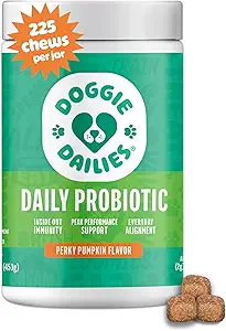 Diggie Dailies Probiotics for Dogs - Προχωρημένα προβιοτικά σκύλου με προβιοτικά - Προάγει την Digestive Υγεία - Υποστηρίζει το ανοσοποιητικό σύστημα και τη συνολική υγεία (Pumpkin) 225 μαλακά μάσημα