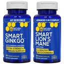 NATURAL STACKS Ginkgo Biloba + Lions Mane Mushroom Bundle - Focus & Memory Support* - 120 Total Capsules