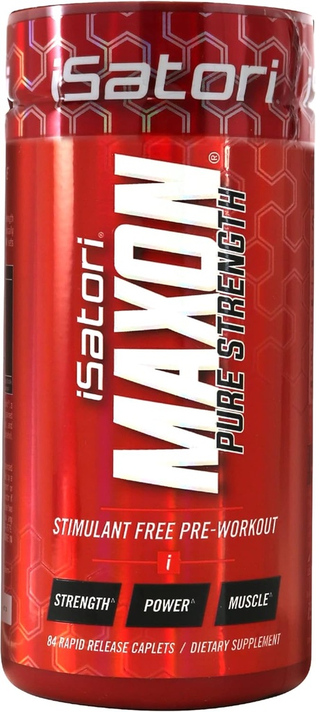 iSatori Maxon Tablets δωρεάν προ προπόνησης, καθαρή δύναμη & Performance Formula με Createine Kre-Alkalyn, Fenugreek, Agmapure & elevATP, Caffeine δωρεάν προετοιμασία για άνδρες, 84 δισκία