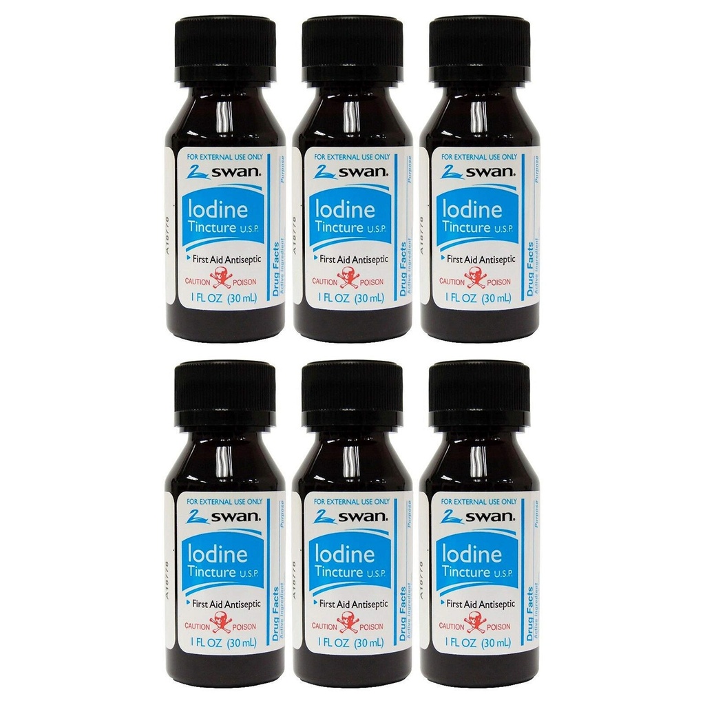 Κύκνος Iodine Βάμμα U.S.P. - 1 fl oz (6 Pack)