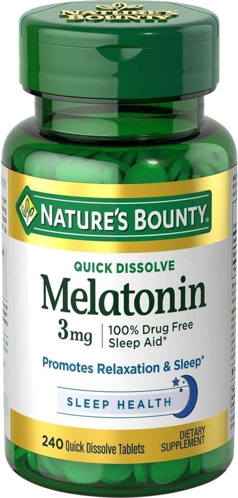 Nature's Bounty Melatonin 3 mg Tabletισκία 240 Tabletισκία (Συσκευασία των 4)