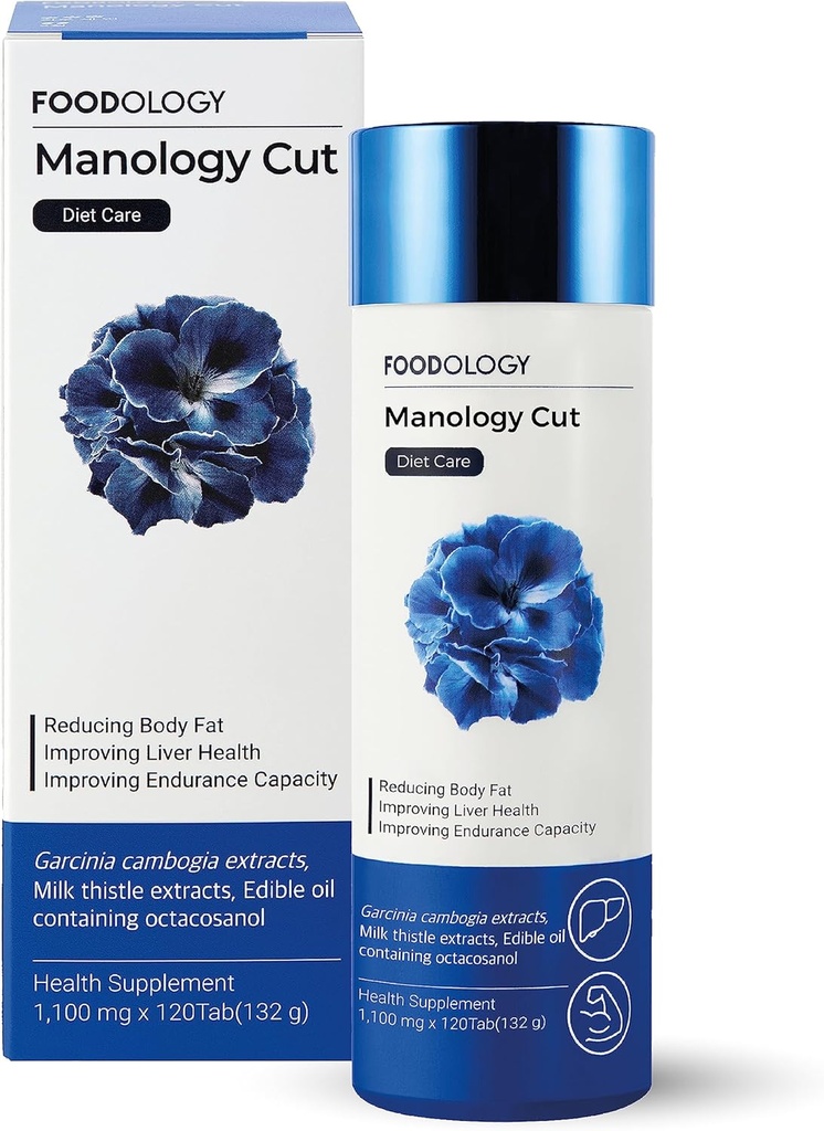 FOODOLOGY Manology Cut (Pack of 1-120 Tablets, 60 Servings for 20 Days) - Ισορροπία σώματος, Βελτιωμένη Αντοχή & Υποστήριξη για την Υγεία του ήπατος.