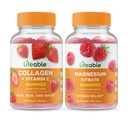 Ζωηρό Κολλαγόνο & Βιταμίνη C + Μαγνήσιο, Gummies Bundle - Μεγάλη γεύση, συμπλήρωμα βιταμίνης, χωρίς γλουτένη, GMO δωρεάν, Μασώμενη Gummy